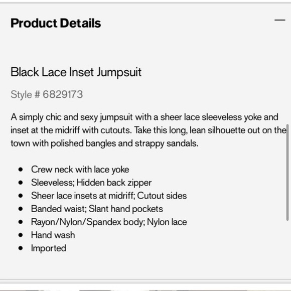 Black lace inset cut out sleeveless jumpsuit black pockets size 6 - Picture 3 of 3